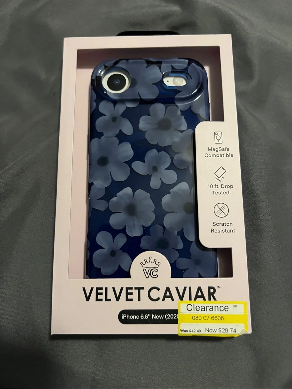 Velvet Caviar Navy Floral iPhone Case